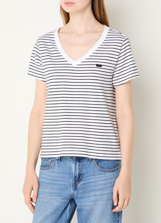 Levi's T-shirt met streepprint en logopatch
