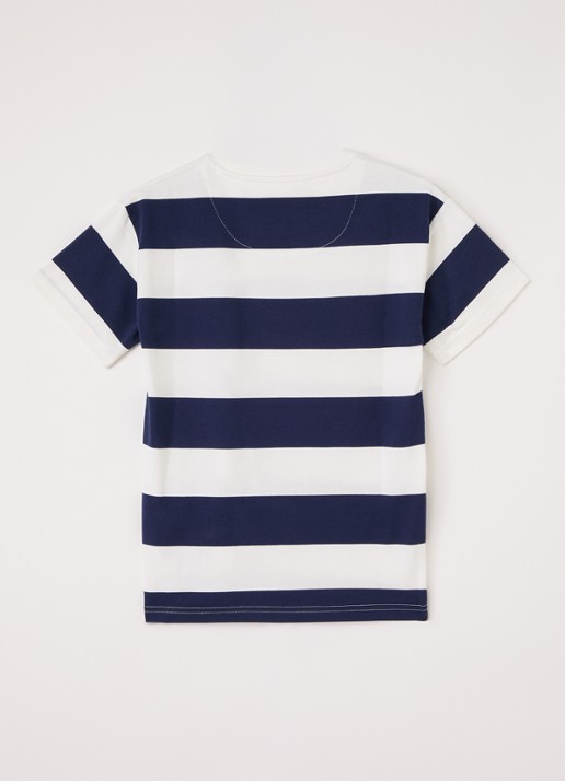 Levi's T-shirt met streepprint - voorkant 2 donkerblauw