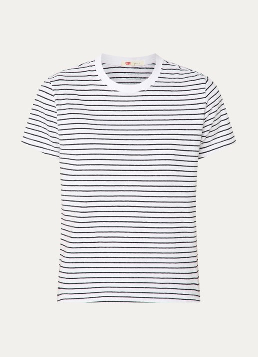 Levi's T-shirt met streepprint - voorkant wit