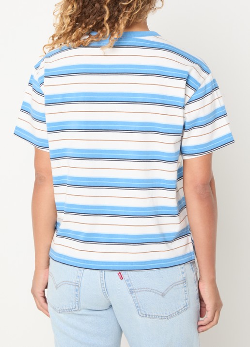 Levi's T-shirt met streepprint - achterkant 4 blauwgrijs