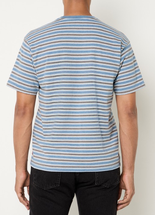 Levi's T-shirt met streepprint - achterkant 2 staalblauw