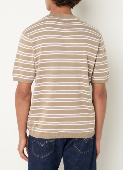 Levi's T-shirt met streepprint - achterkant beige