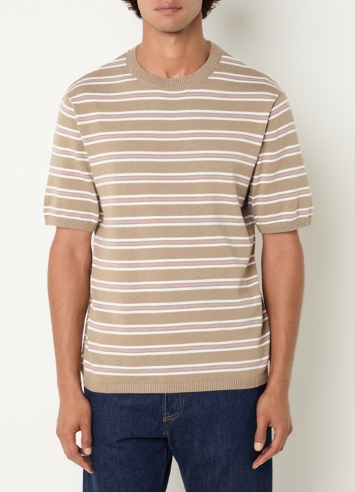 Levi's T-shirt met streepprint - detail 2 beige