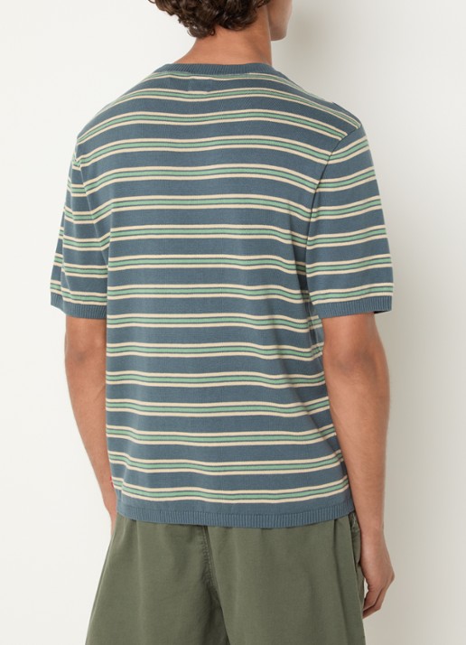 Levi's T-shirt met streepprint - achterkant 4 staalblauw