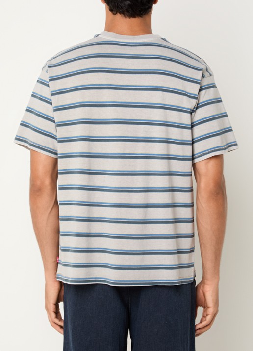 Levi's T-shirt met streepprint - achterkant lichtgrijs