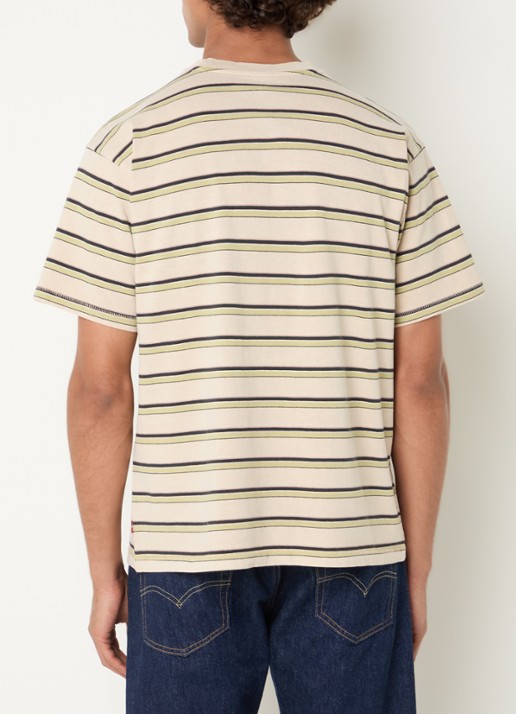 Levi's T-shirt met streepprint - achterkant beige