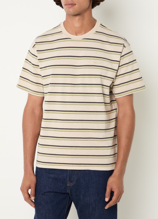 Levi's T-shirt met streepprint - detail 2 beige