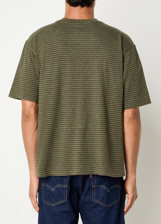 Levi's T-shirt met streepprint - achterkant 4 bronsgroen
