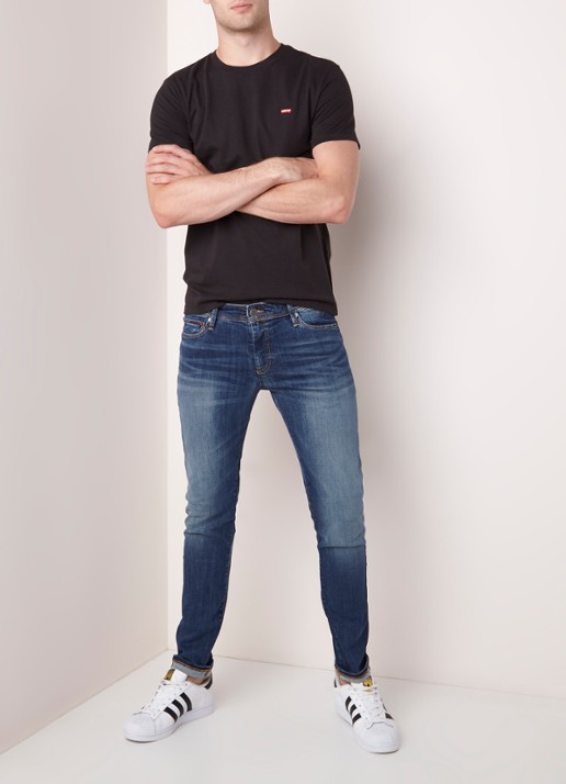 Levi's T-shirt van katoen met logoborduring - voorkant 2 zwart