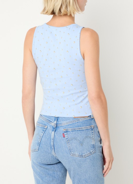 Levi's Tanktop met bloemenprint - achterkant 4 lichtblauw