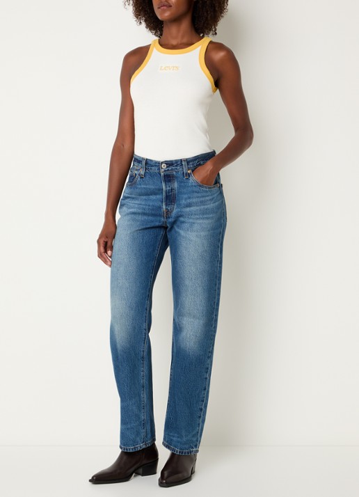 Levi's Tanktop met logo - voorkant 2 gebroken wit