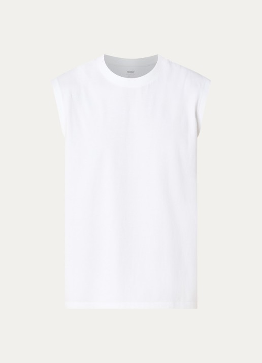Levi's Tanktop met ronde hals - voorkant wit