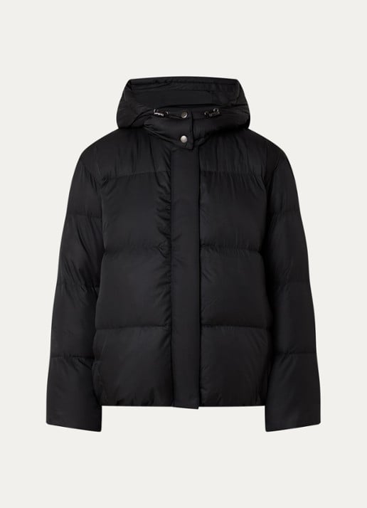 Levi's Tate puffer jack met afneembare capuchon en donsvulling - voorkant zwart