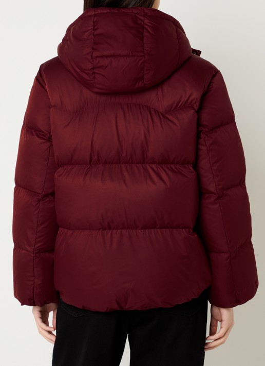 Levi's Tate puffer jack met afneembare capuchon en donsvulling  - achterkant 4 steenrood