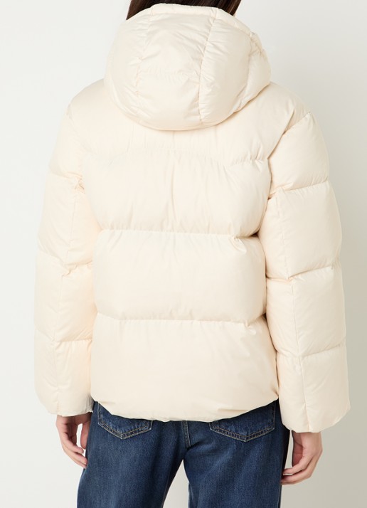 Levi's Tate puffer jack met afneembare capuchon en donsvulling - achterkant 2 creme