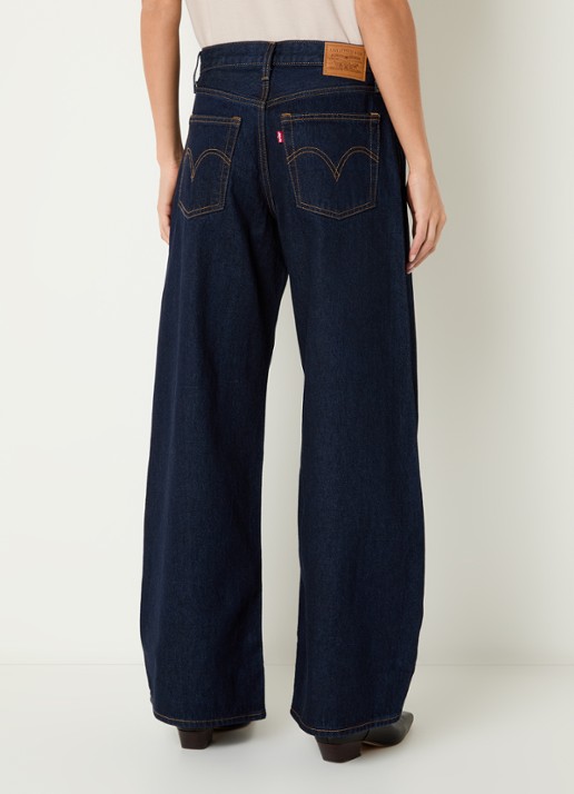 Levi's Teardrop high waist wide leg jeans met donkere wassing - achterkant 3 indigo