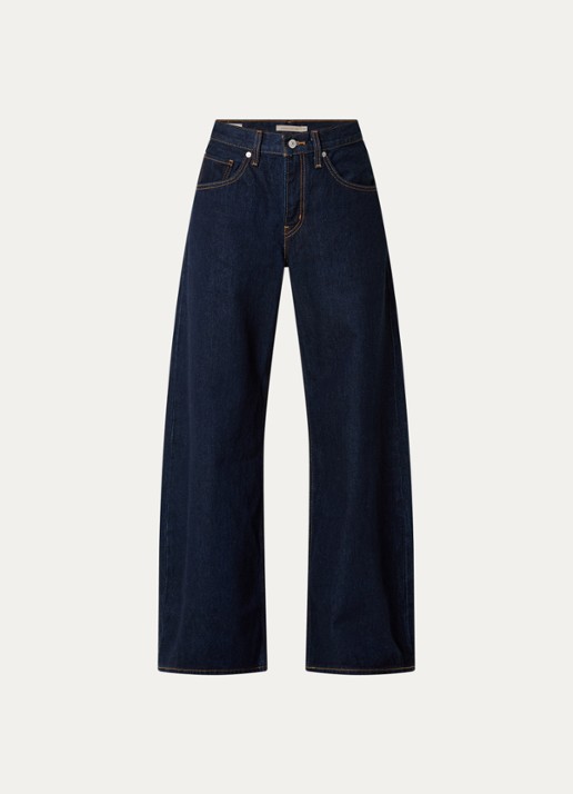 Levi's Teardrop high waist wide leg jeans met donkere wassing - voorkant 4 indigo