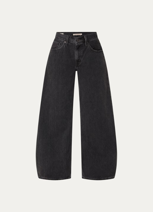 Levi's Teardrop high waist wide leg jeans met gekleurde wassing - voorkant 2 zwart