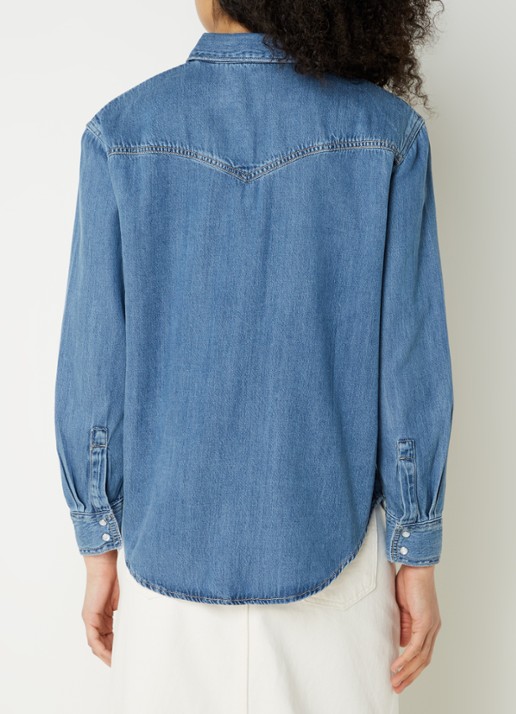 Levi's Teodora blouse  van chambray - achterkant 4 blauw