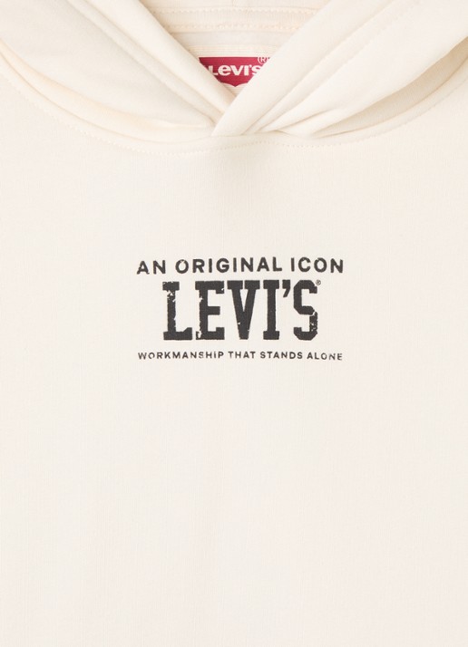 Levi's The Engine hoodie met logoprint - detail 3 ivoor
