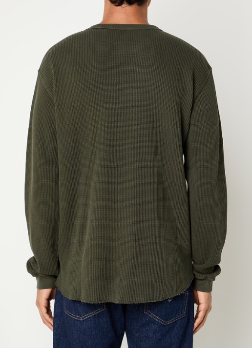 Levi's The Garment long sleeve met structuur - achterkant bronsgroen