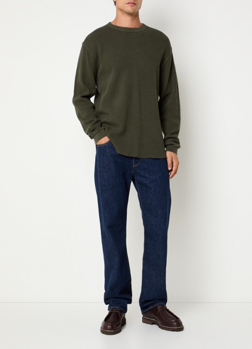 Levi's The Garment long sleeve met structuur - voorkant 3 bronsgroen