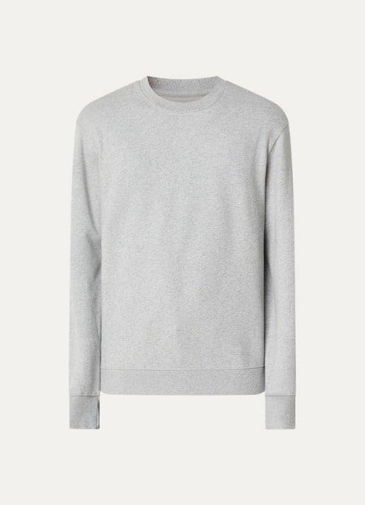 Levi's The Original sweater met gemêleerd dessin en logoborduring - voorkant grijsmele
