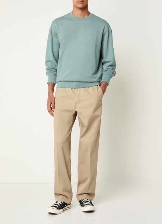 Levi's The Original sweater met logoborduring - voorkant 2 blauwgrijs