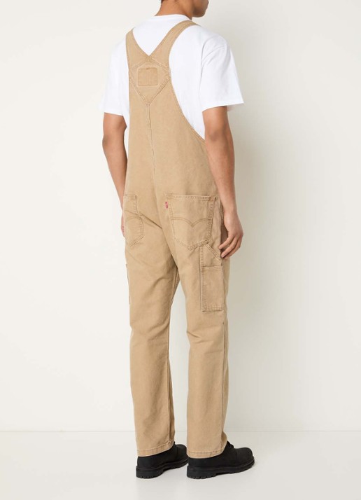 Levi's Tigers Eye loose fit tuinbroek van denim - achterkant camel
