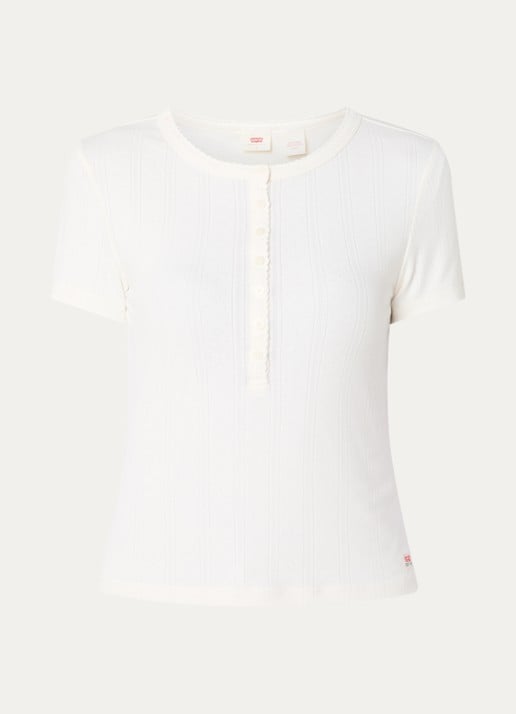 Levi's Top met ronde hals - voorkant 2 gebroken wit