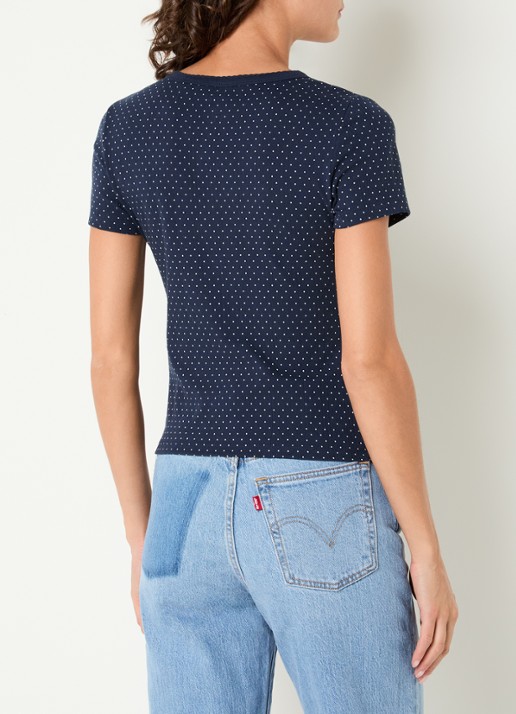 Levi's Top met stippenprint - achterkant 4 donkerblauw