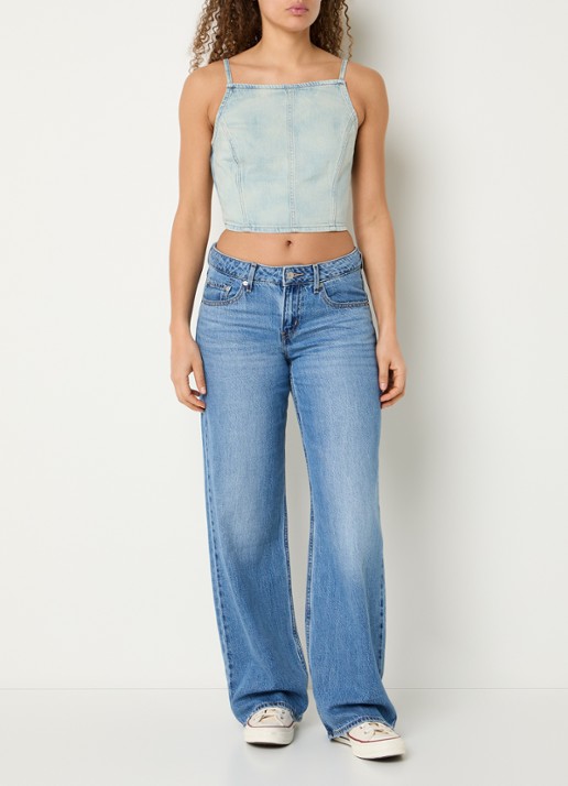 Levi's Top van denim - voorkant 3 blauwgrijs