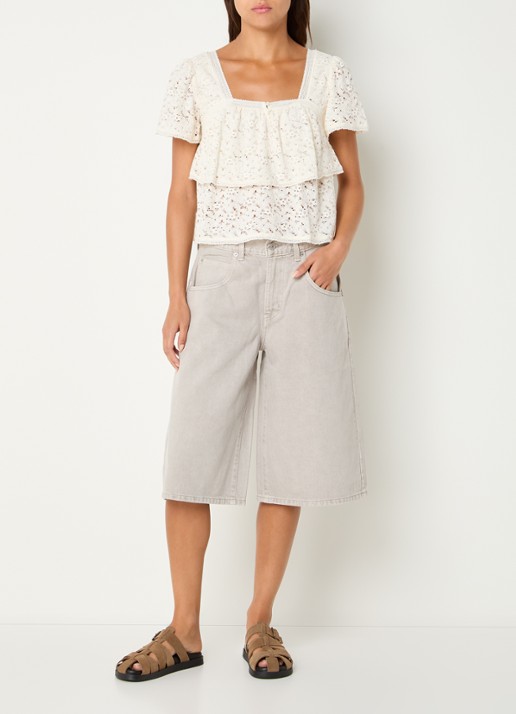 Levi's Top van kant met rechthoekige hals - voorkant 2 gebroken wit