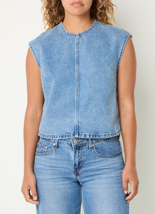 Levi's Tuniek van denim met ronde hals