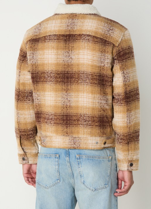 Levi's Type 3 jack in wolblend met teddy voering - achterkant 4 bruin