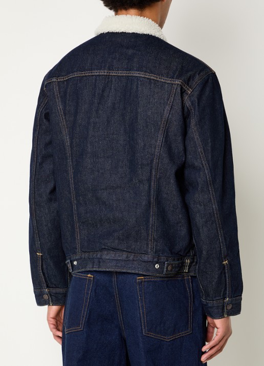 Levi's Type 3 Sherpa spijkerjas met teddy voering en steekzakken - achterkant indigo