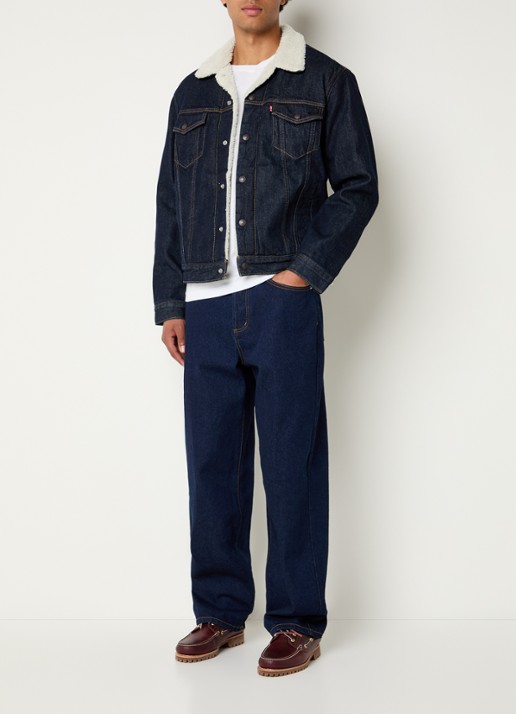 Levi's Type 3 Sherpa spijkerjas met teddy voering en steekzakken - voorkant 4 indigo