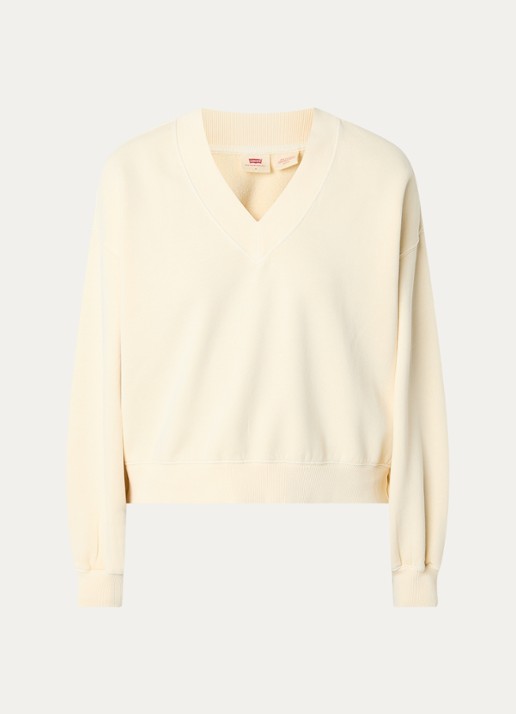 Levi's Vintage cropped sweater met V-hals - voorkant 3 lichtgeel