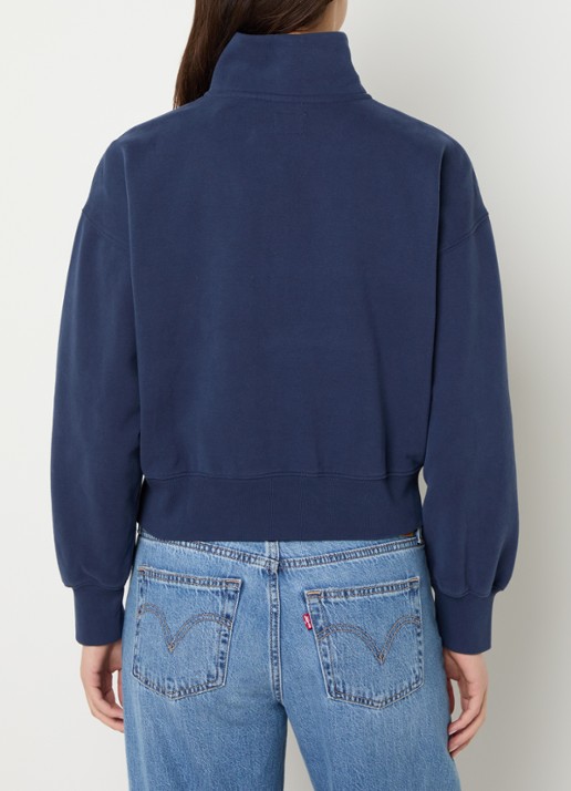 Levi's Vintage sweater met halve rits - achterkant 2 donkerblauw