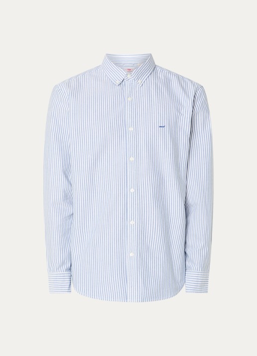 Levi's Waylon overhemd met streepprint - voorkant lichtblauw