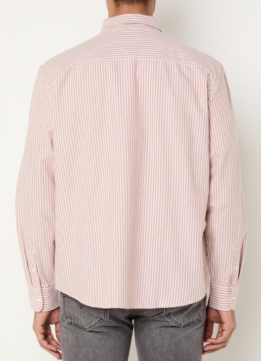 Levi's Waylon regular fit overhemd met streepprint - achterkant 3 zalmroze