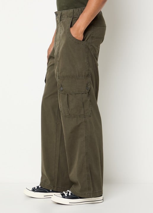 Levi's Wide fit cargobroek met steekzakken - detail 4 groen