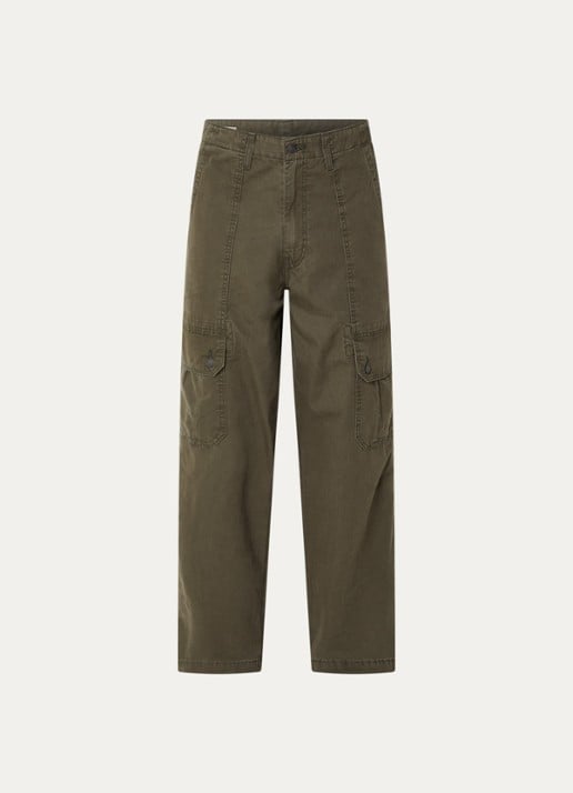 Levi's Wide fit cargobroek met steekzakken - voorkant groen