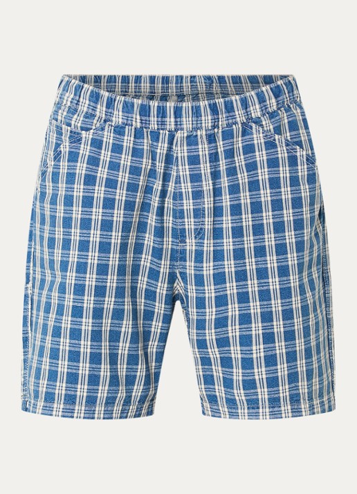 Levi's Wide fit korte broek met ruitdessin - voorkant 2 indigo