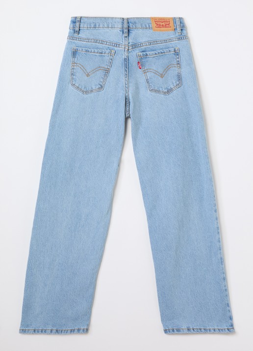 Levi's Wide leg jeans met lichte wassing - voorkant 2 indigo