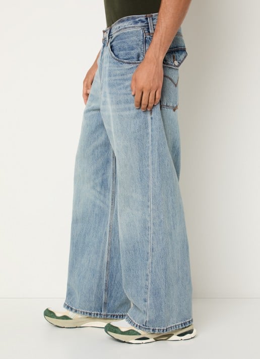 Levi's Wide leg jeans met lichte wassing - detail 2 indigo