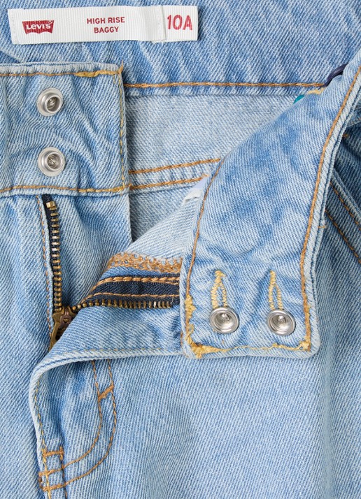 Levi's Wide leg jeans met medium wassing - detail indigo