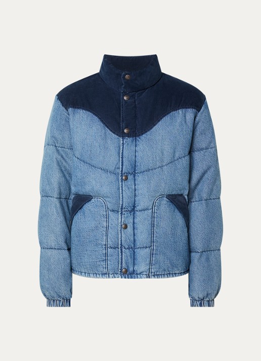 Levi's Wild West puffer jack van denim met details van corduroy