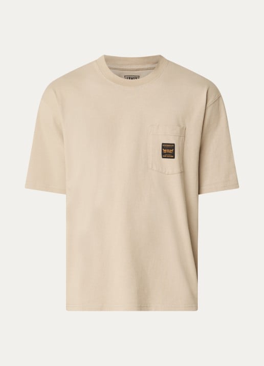 Levi's Workwear T-shirt met borstzak - voorkant khaki