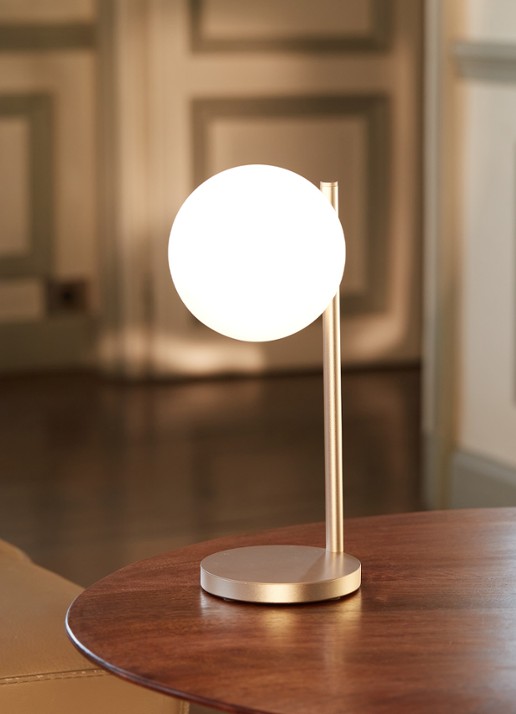 Lexon Bubble tafellamp met oplaadfunctie 30 cm - voorkant 7 goud